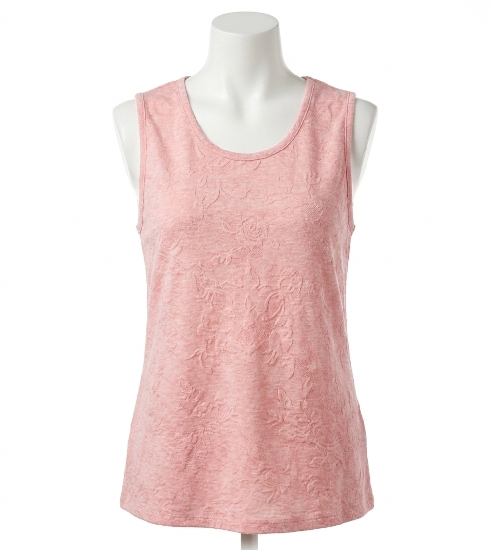 NEW PAPARAZZI jersey embroidered tank top in rose